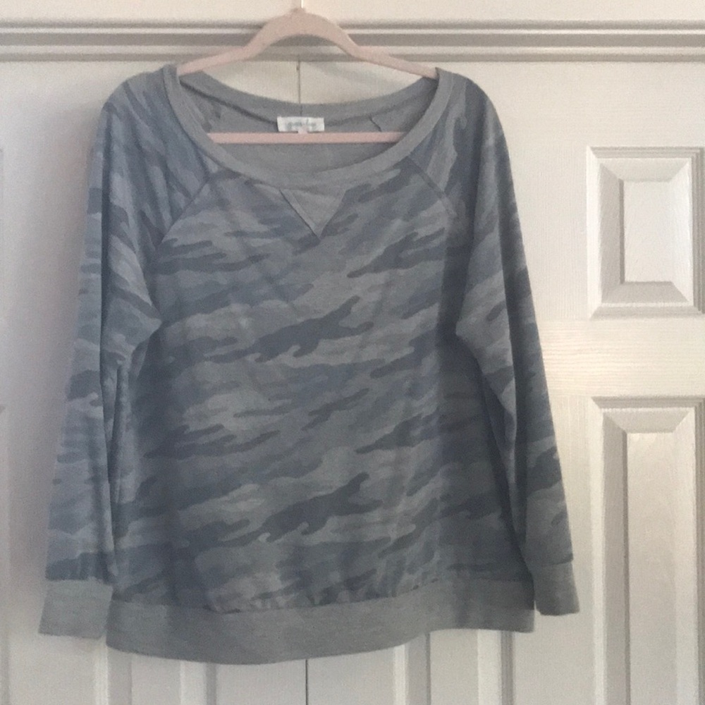 Grace & Lace Blue Camo Joggers and Sweat Shirt